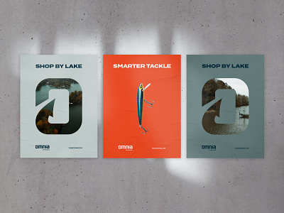 Omnia Fishing Posters brand branding fishing logo poster