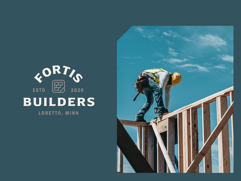 Fortis Builders Brand Badge badge branding builder construction icon logo