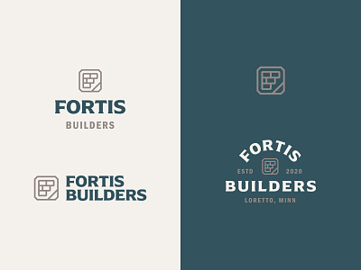 Fortis Builders Brand Marks + Pattern brand branding builder construction illustration logo vector