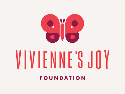 Vivienne's Joy Foundation Logo arched type butterfly illustration logo typography