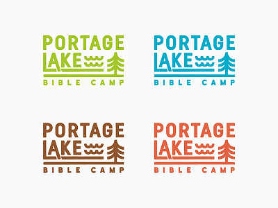 Portage Lake Concepts 1 illustration logo tree vector water