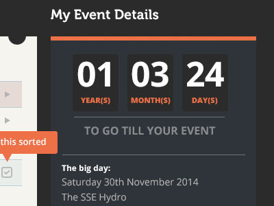 Event Countdown countdown date event flat ios ipad numbers time timer tooltip ui ux