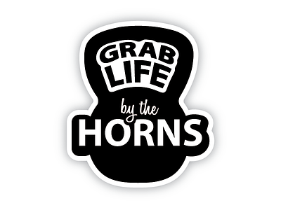 Grablife cardio fitness gym heavylifting horns kettlebell life lift lifting sticker weights workout