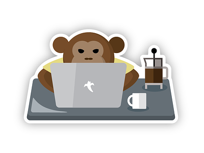 Design Monkey code code monkey coffee computer design design monkey french press laptop monkey task