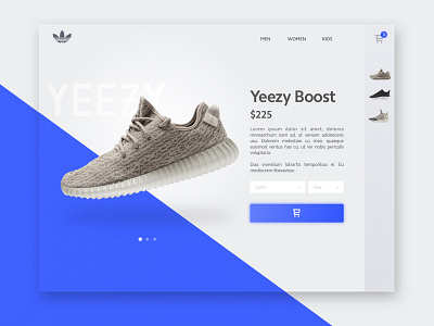 Yeezy Boost brand branding checkout clothing color ecommerce product page shoe ui ux