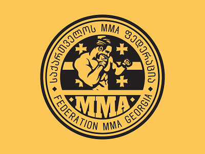 Logo of the MMA Federation in Georgia. branding design fighter flat georgia illustration label design logo mma vector