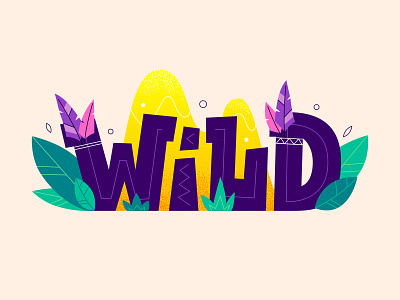 Wild adobe illustrator ai cartoon design feather flat graphic icon illustration indian kids leaf lettering logo texture tribal typographic vector wild