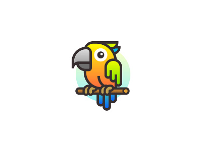 Parrot adobe illustrator art cartoon design flat icon illustration line icon logo parrot parrot logo vector