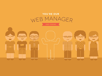 Be our web manager? ccc christ community church code design friend illustration monochrome problem solver team vector web manager