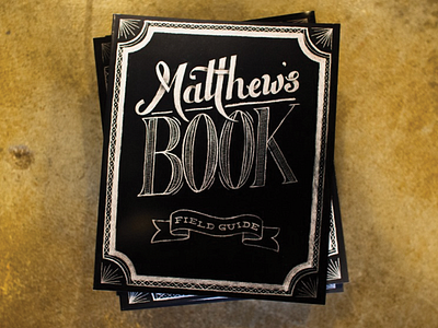 Matthew's Book book chalk church church marketing custom type hand lettered hand made illustration sermon series texture