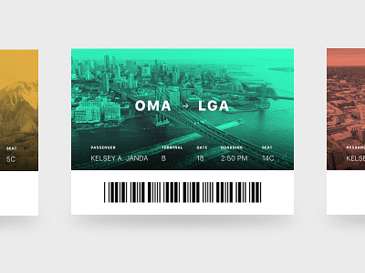 OMA to LGA boarding pass denver design exercise las vegas new york omaha plane travel weekly ui