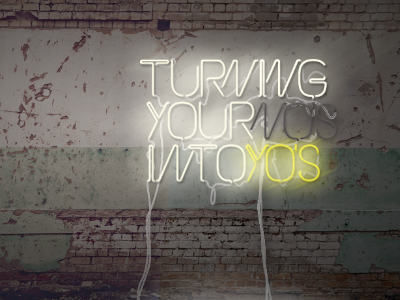 Turning Your No's Into Yo's cover ministry neon series texture