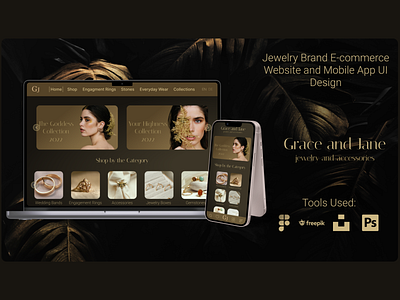 Jewelry Brand E-Commerce Website and Mobile UI branding design e commerce graphic design illustration jewelry ui user interface ux website