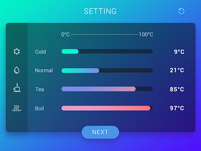 Daily Ui 007 Setting #dailyui 007 blue daily ui challenge dailyui gradient icon setting temperature temperature setting ui ux