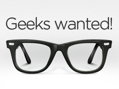 We are hiring geeks campaign! geeks glasses nerd wayfarer