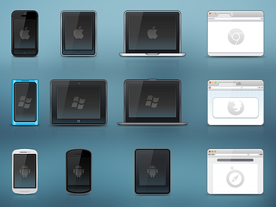 Mini Icons browser firefox galaxy icon ipad iphone lumia macbook nexus safari set tablet