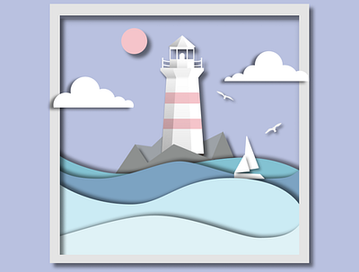 Paper craft illustration design figma illustration landscape paper craft