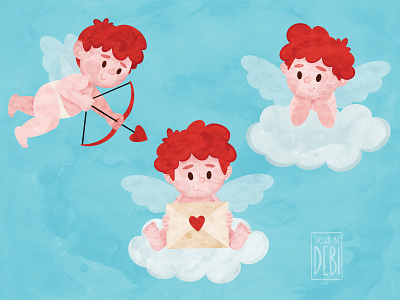 Cutie Cupids Clip art cupid clipart cupid illustration cupid valentines cute cupid valentines illustration