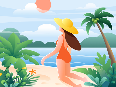 Sandy beach illustration