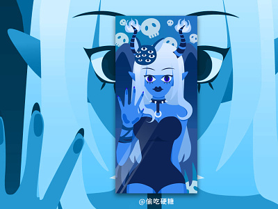 Blue Devil——Cellphone wallpaper illustration