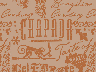 Chapada animal eat food fork logo monkey restaurant