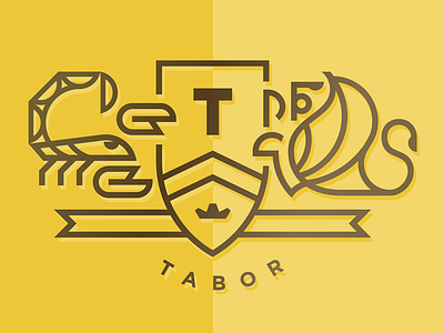 Tabor crest crown lion scorpion shield