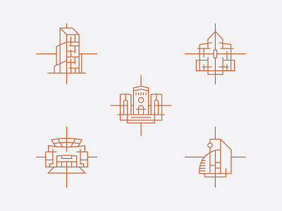 Architectural Icons architect building church icon line monoline