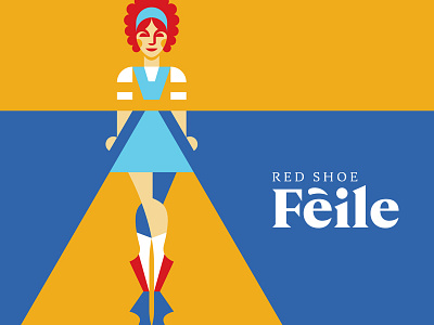 Red Shoe Feile dance hair illustration oz wizard women yellow