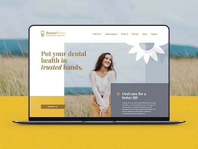 Kansas Perio Website clean dental interactive simple sunflower web website