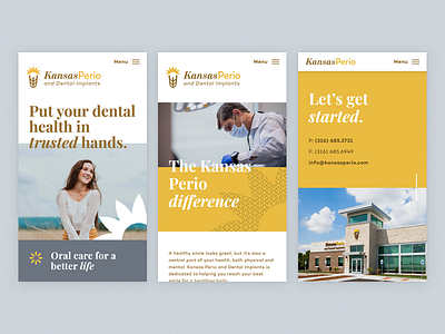 Kansas Perio Mobile Website clean dental interactive mobile phone responsive simple sunflower website