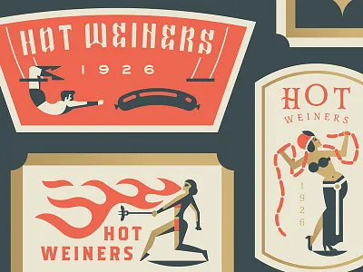 Coney Island Hot Weiners crest fire hot hotdog man sideshow women