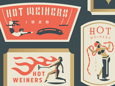 Coney Island Hot Weiners crest fire hot hotdog man sideshow women