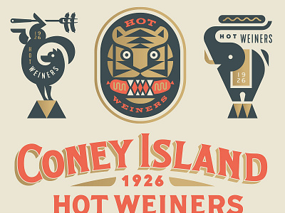 Coney Island Hot Weiners dog elephant food hotdog mustard tiger