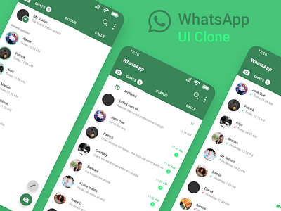 WhatsApp UI clone app branding design mobileui ui