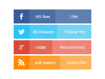 Flat social media widget