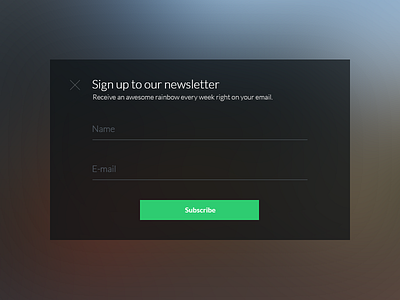 Modal Newsletter Form form free psd modal newsletter