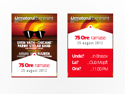 Next event widget clock clockdown css3 design event hour hover photoshop red web widget