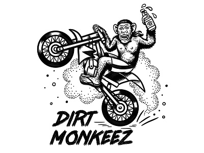 Dirt Monkeez branding cartoon digital art drawing hand lettering illustration ink quirky surreal t shirt t shirt design t shirt illustration