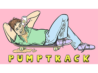 Pump Track Signage branding colorful digital art drawing hand lettering illustration pastel portrait quirky signage skateboarding