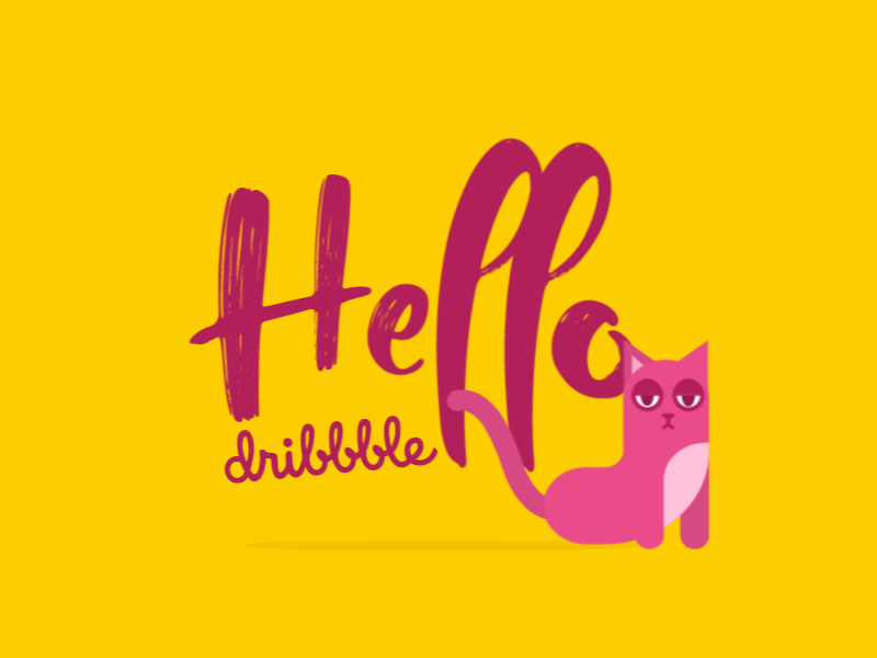 My First Shot！Hello Dribbble！ animated cat debut first gif loop shot