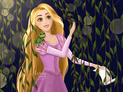 The princess Rapunzel bookillustration character characterdesign design disney graphic design illustration princess rapunzel