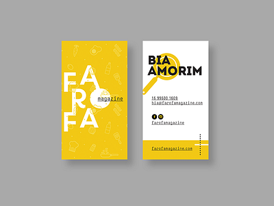 Farofa Business Cards branding business card farofa id identity stationery yellow