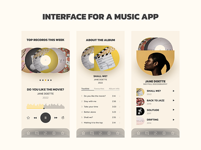 Music app interface