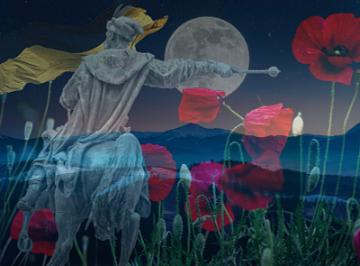 Silent is Ukrainian Night collage graphic design illustration nft opensea openseanft prayforukraine supportukraine ukraine