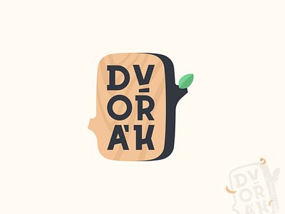 Truhlářství Dvořák design leaf logo sawdust wood