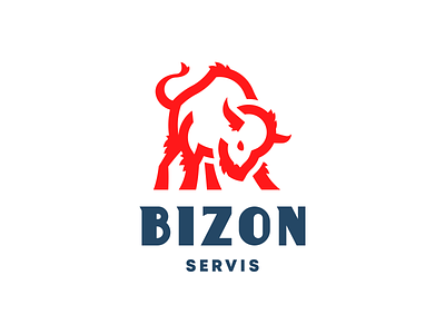 Bizon servis brand buffalo design logo service