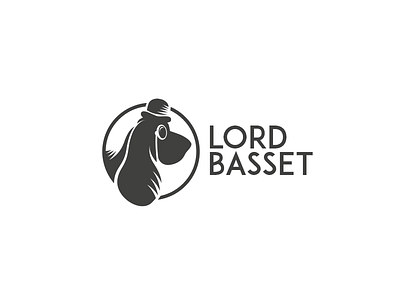 Lord Basset basset dog hat logo lord monocle