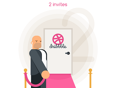 Invite bouncer door dribbble invitation invite