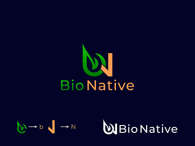 BIO Native LOGO bio bio logo bio logo design bio logo design branding company logo design green logo leaves logo leaves logo design leaves logo vector logo logo design logo design idea vector