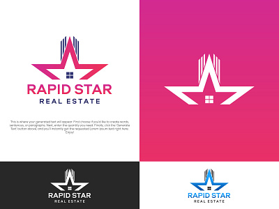 RAPID STAR REAL ESTATE brand branding company logo design logo real estate real estate branding real estate logo real estate logo design real estate logo font real estate logo image real estate logo vector star real estate logo star real estate logo